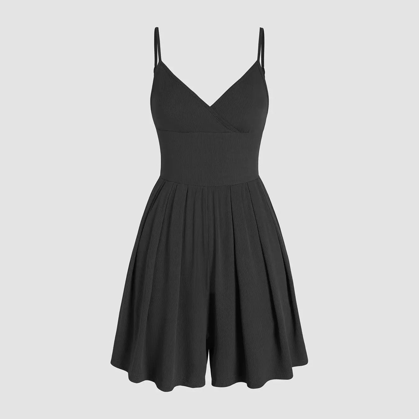 🔥👗Damski swobodny regulowany kombinezon z odkrytymi plecami i kopertowym dekoltem