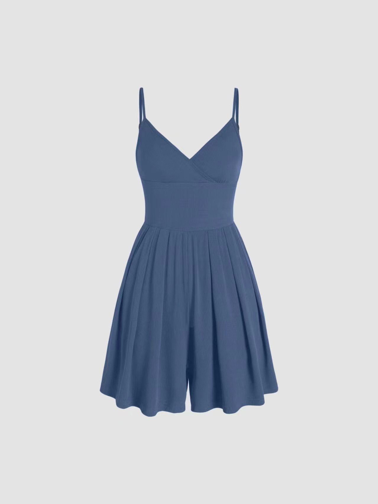 🔥👗Damski swobodny regulowany kombinezon z odkrytymi plecami i kopertowym dekoltem