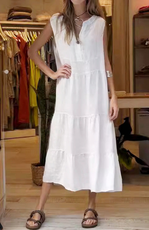 🔥👗2025 nowe bawełniane lniane sukienki damskie retro w dużych rozmiarach