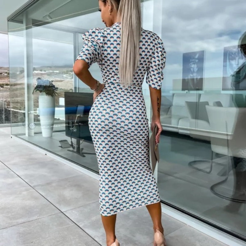🔥👗Damskie sukienki z krótkim rękawem i dekoltem w serek