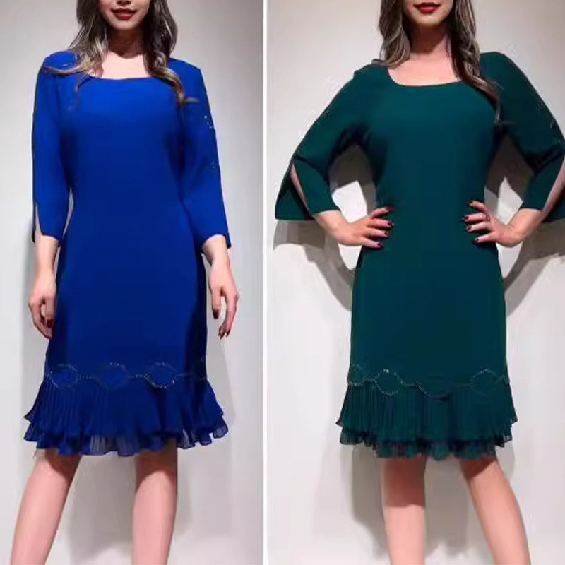 🔥👗Damska luźna sukienka z marszczonym dołem