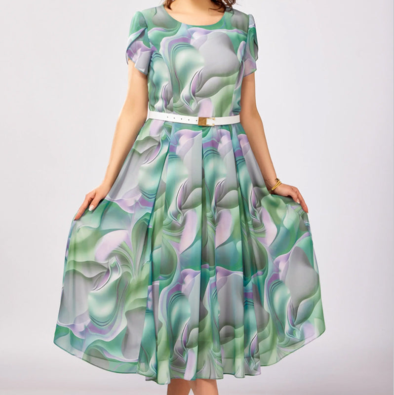 🔥👗Elegancka sukienka w kwiaty (z paskiem)
