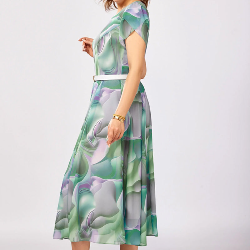 🔥👗Elegancka sukienka w kwiaty (z paskiem)