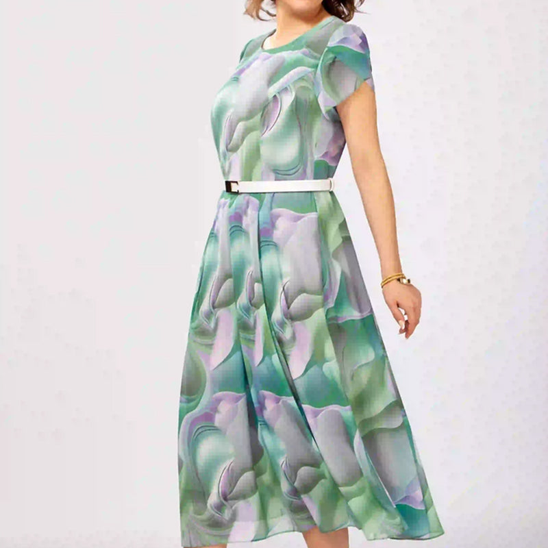 🔥👗Elegancka sukienka w kwiaty (z paskiem)