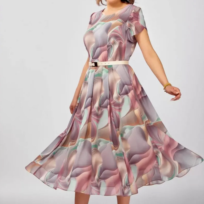🔥👗Elegancka sukienka w kwiaty (z paskiem)