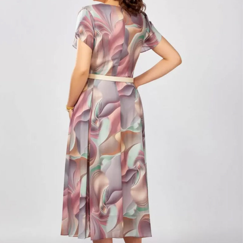 🔥👗Elegancka sukienka w kwiaty (z paskiem)