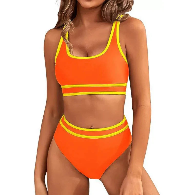 🔥👙Damski zestaw bikini z wysokim stanem