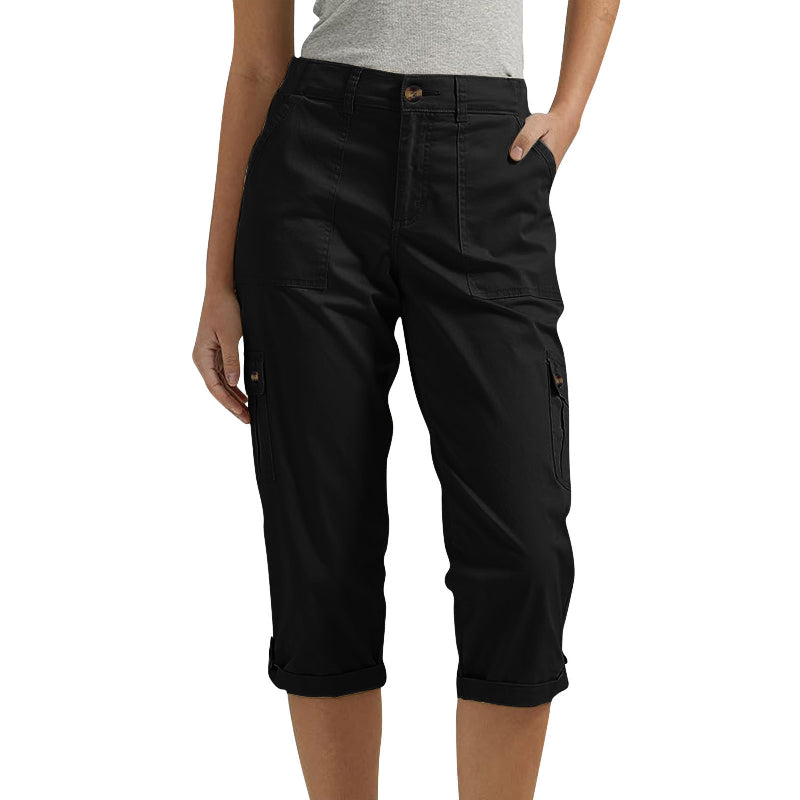 🔥👖Spodnie Cargo Capri z wieloma kieszeniami w jednolitym kolorze