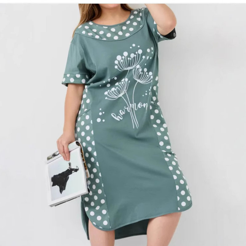🔥👗Letnie luźne sukienki damskie z krótkim rękawem i nadrukiem w kształcie litery A