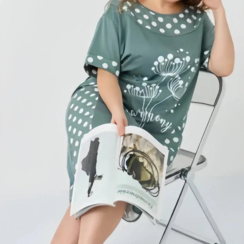 🔥👗Letnie luźne sukienki damskie z krótkim rękawem i nadrukiem w kształcie litery A