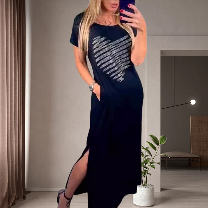 🔥👗Długa sukienka z rozcięciami po bokach