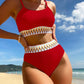🔥👙Kobiece zestawy bikini, kostium kąpielowy z wysokim stanem, dwuczęściowe kostiumy kąpielowe