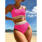 🔥👙Kobiece zestawy bikini, kostium kąpielowy z wysokim stanem, dwuczęściowe kostiumy kąpielowe