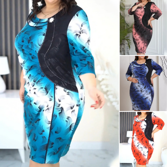 🔥👗Eleganckie sukienki damskie z długim rękawem i talią gradientową