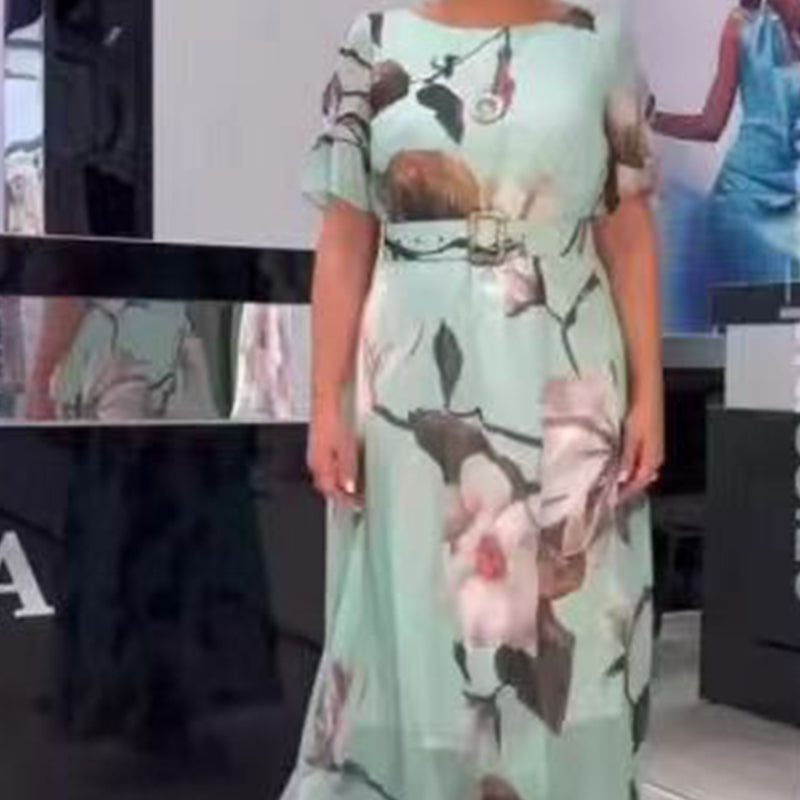 🔥👗Kwiatowa sukienka plus size z paskiem