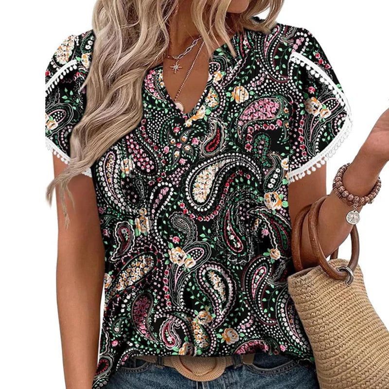 🔥👚【S-4XL】Damska koszulka z krótkim rękawem z nadrukiem