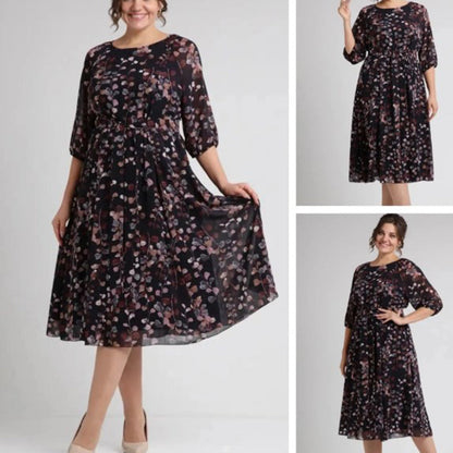 🔥👗Dwuwarstwowa sukienka z krótkim rękawem z nadrukiem