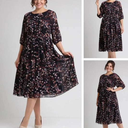 🔥👗Dwuwarstwowa sukienka z krótkim rękawem z nadrukiem