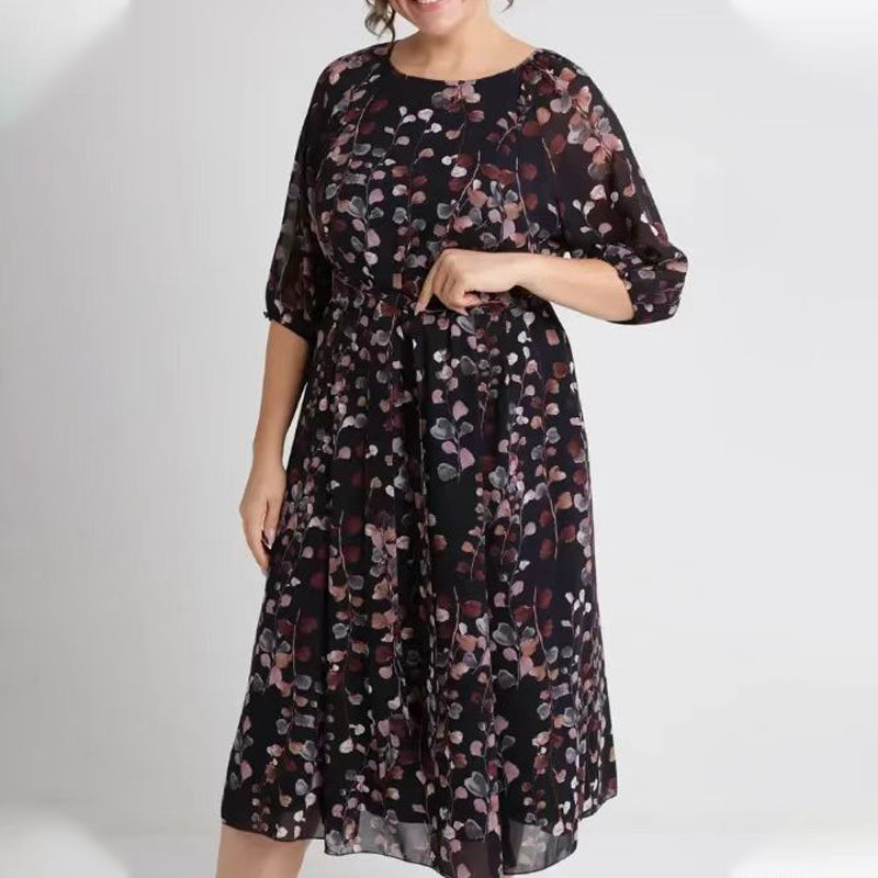 🔥👗Dwuwarstwowa sukienka z krótkim rękawem z nadrukiem