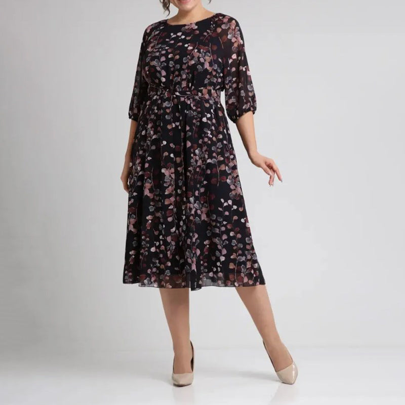 🔥👗Dwuwarstwowa sukienka z krótkim rękawem z nadrukiem