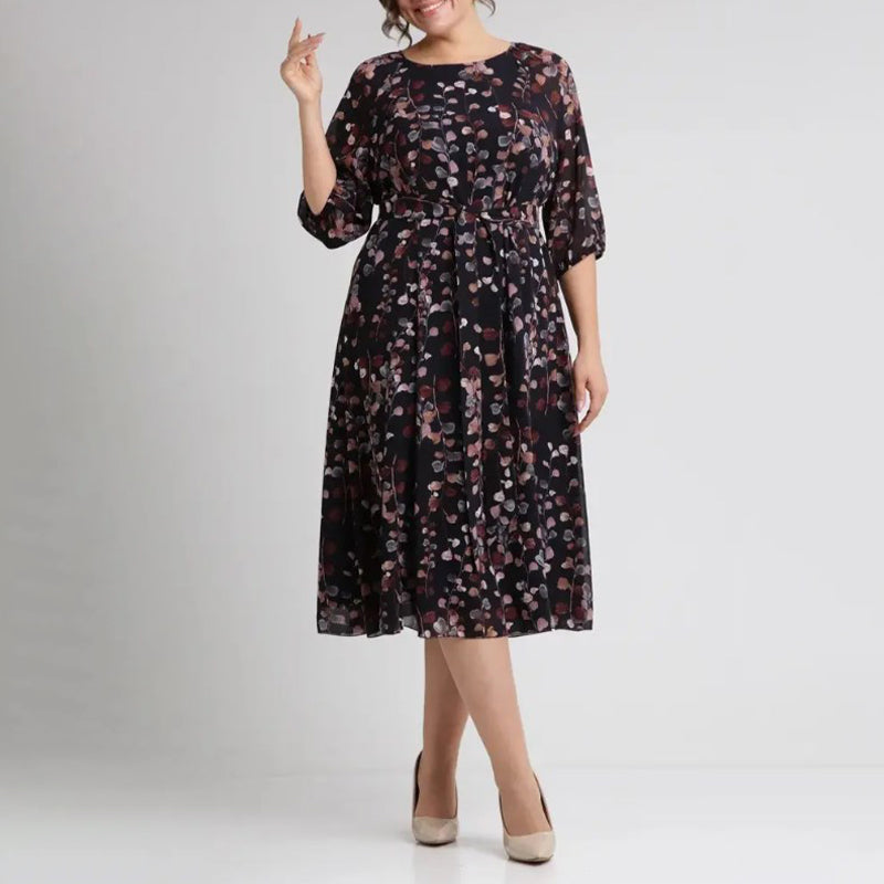 🔥👗Dwuwarstwowa sukienka z krótkim rękawem z nadrukiem