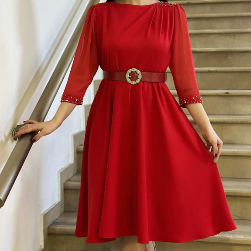 🔥👗Eleganckie sukienki damskie z cekinami i rękawami 3/4