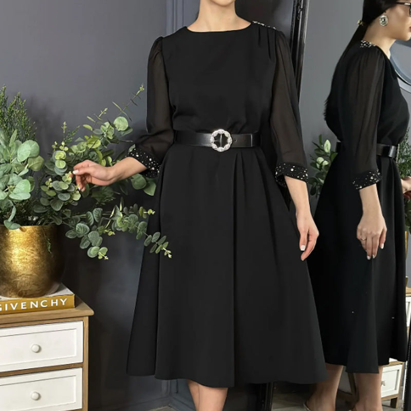 🔥👗Eleganckie sukienki damskie z cekinami i rękawami 3/4
