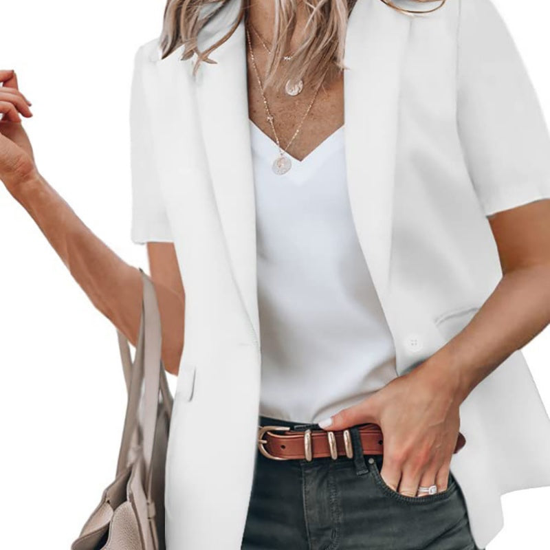 🔥👚Damska modna marynarka z krótkim rękawem – lekka i elegancka