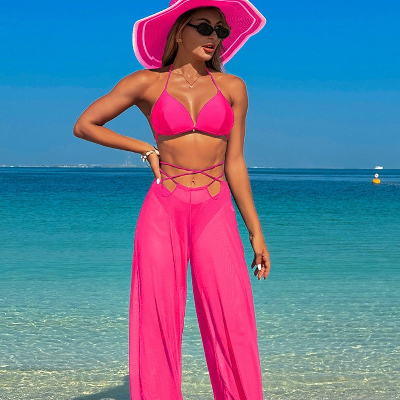 🔥👙Damski seksowny strój kąpielowy bikini na plażę, 3 częściowy