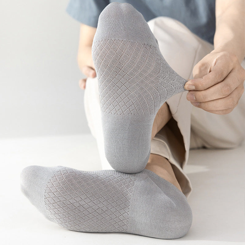 🔥🧦 Męskie skarpetki z siateczki w jednolitym kolorze – oddychające, odprowadzające wilgoć i zapewniające całodzienny komfort