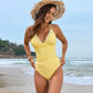 Solid Color One-Piece Swimsuit