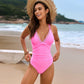 Solid Color One-Piece Swimsuit