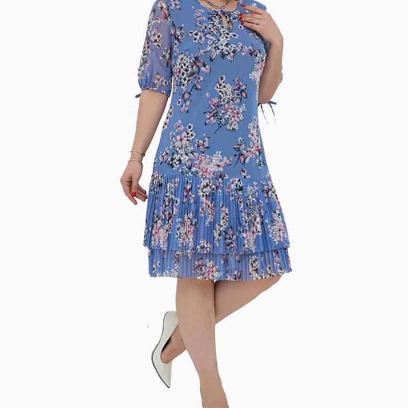 🔥👗Szyfonowa sukienka z krótkim rękawem