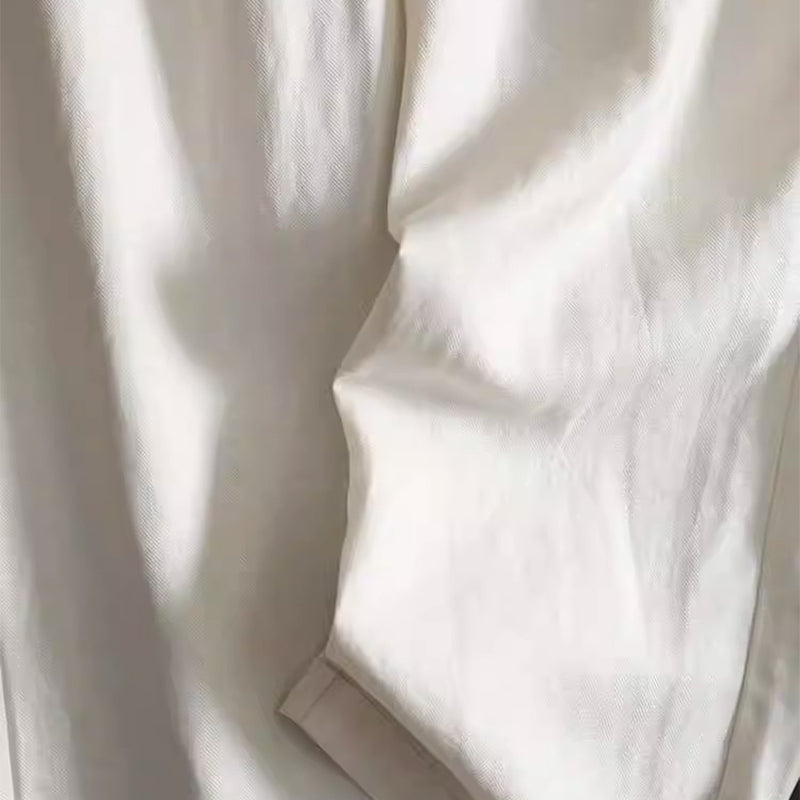 🔥👖Damskie spodnie z szerokimi nogawkami z bawełny i lnu (w zestawie pasek)