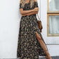 🔥👗Elegancka damska sukienka z odkrytymi ramionami w kwiatowy wzór