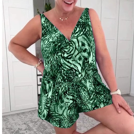 🔥👙 BEZRĘKAWNY STRÓJ KĄPIELOWY Z V-DEKOLTEM🌺