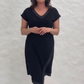 🔥👗Elegancka patchworkowa sukienka z krótkim rękawem i dekoltem w serek