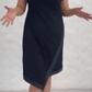 🔥👗Elegancka patchworkowa sukienka z krótkim rękawem i dekoltem w serek