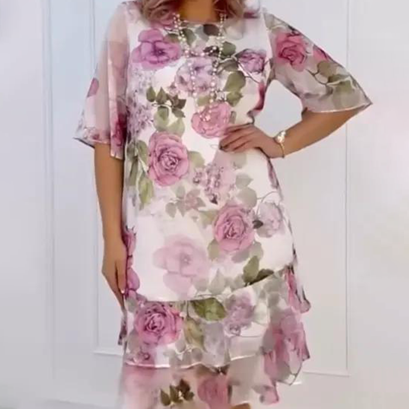 🔥👗Różowa sukienka z falbanką