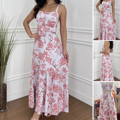 🔥👗Damska sukienka z kwiatowym nadrukiem i plisowanym dołem