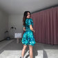 🔥👗Modna damska sukienka z nadrukiem z dekoltem w szpic