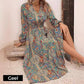 🔥👗 Rochie imprimată cu mânecă lungă 🌸