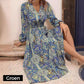 🔥👗 Rochie imprimată cu mânecă lungă 🌸