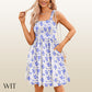 🔥👗Damskie sukienki letnie Casual Square Neck Floral Sundress