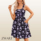🔥👗Damskie sukienki letnie Casual Square Neck Floral Sundress