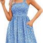 🔥👗Damskie sukienki letnie Casual Square Neck Floral Sundress