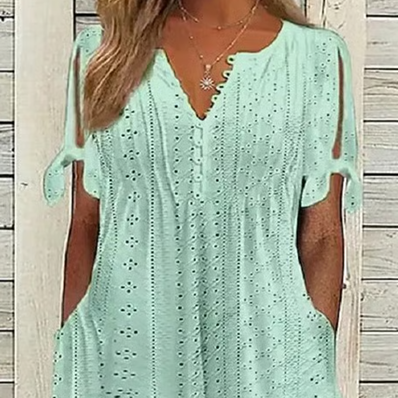 🔥👗Elegancka damska sukienka z dekoltem w szpic