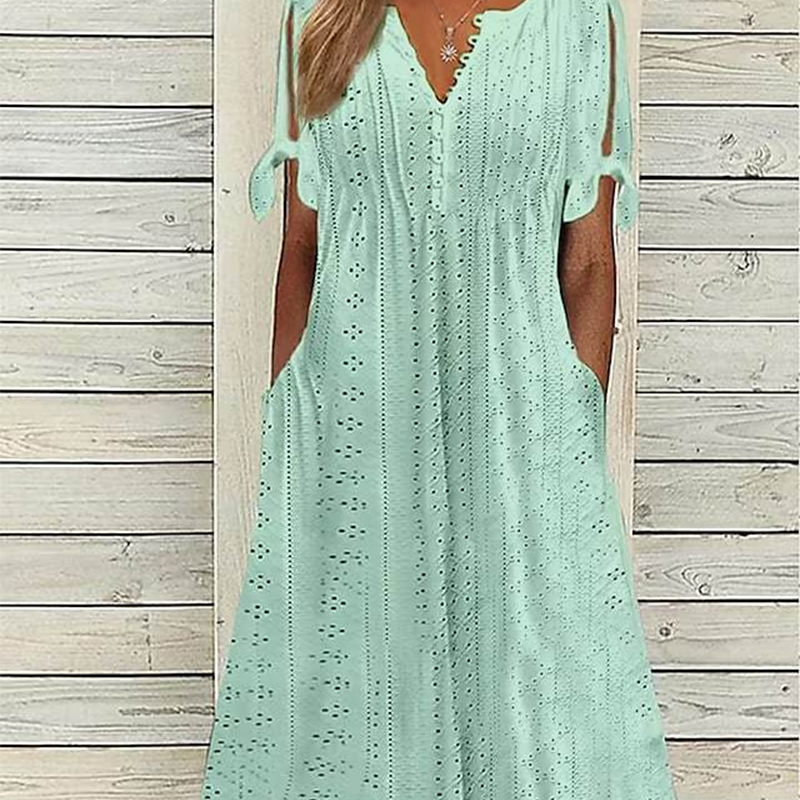 🔥👗Elegancka damska sukienka z dekoltem w szpic