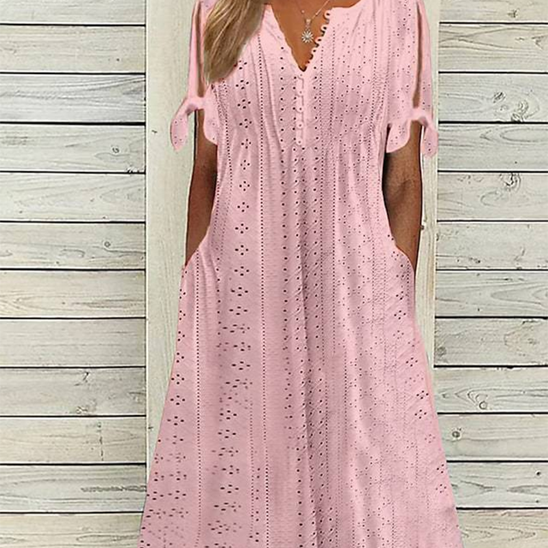 🔥👗Elegancka damska sukienka z dekoltem w szpic