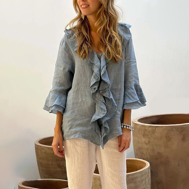 🔥👚【M-4XL】🥼 Damska bluzka z rozszerzanymi rękawami
